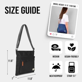 ORI LONDON Small Simple Purple Crossbody Bag - Medium Nylon Crossbody Bags for Women & Men with Chunky Zippers - The Kennington