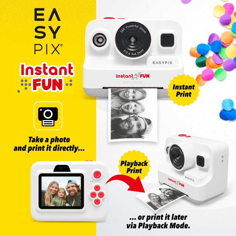 Easypix InstantFUN Instant Camera, Creative Photo Fun for Adults and
