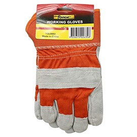 FORGE Whole Leather Work Gloves - Whole Leather Design - Heavy Duty Industrial Safety Gloves - Fits Both Men & Women - All-Season (Summer/Winter) - Perfect for Mechanics, Welding, Gardening, Driving