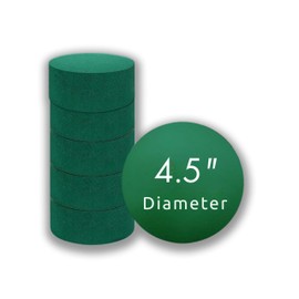 Pack of 6 FLOFARE Round Floral Foam Blocks for Fresh and Artificial Flowers, Each (4.5" X 1.5"), Dry & Wet Green Flower Foam for Flower Arrangements & Flo