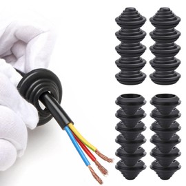 ZACUDA Pack of 20 Rubber Grommets 25 mm Cable Grommets Tower Shape Cable Seals Cable Protection Ring for Cable, Wire, Plug and Electrical Box