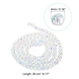 PATIKIL 4 mm Briolette Rondelle Glass Beads, 1100Pcs/10Strands Small Round Faceted Crystal Bead for Jewelry Making Earrings Bracelets Necklaces Rings DIY, Transparent