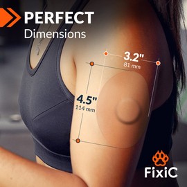 FixiC Freestyle Adhesive Patches 25 PCS – Good for Libre 1, 2, 3 & Plus – G7 & Stelo – Guardian – Waterproof Adhesive Patches – Libre Adhesive Covers – Pre-Cut – Best Fixation for Your Sensor! (Tan)