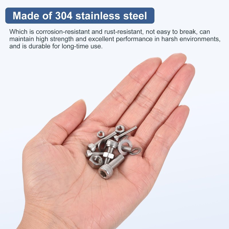 DTGN 420pcs M2.5 Metric Thread Assortment Bolt and Nut Kit