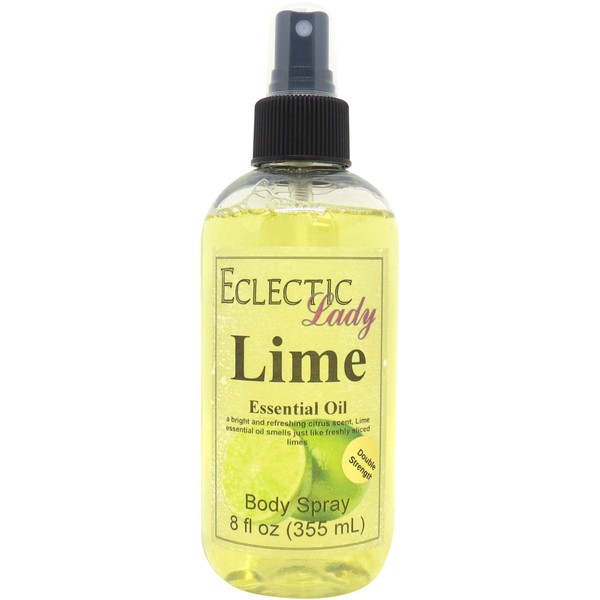 Lime Essential Oil Body Spray (Double Strength), 8 ounces, Body Mist for Women with Clean, Light & Gentle Fragrance, Long Lasting Perfume with Comforting Scent for Men & Women, Cologne with Soft,
