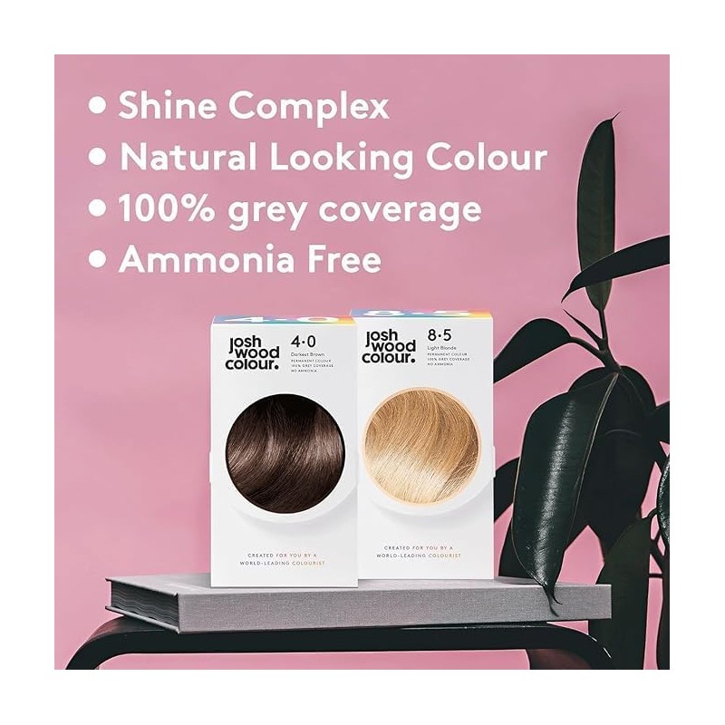 Josh Wood Colour Permanent Hair Dye, 8.0 Dark Blonde, Ammonia-Free,