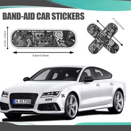 QZTYTY Car Bandaid Sticker, Bumper Stickers for Cars, Funny Cute Auto Cartoon Bandage Stickers with 2 Shapes, Car Accessories Decorative Band-Aid Sticker Universal for Vehicle Truck (Gray)