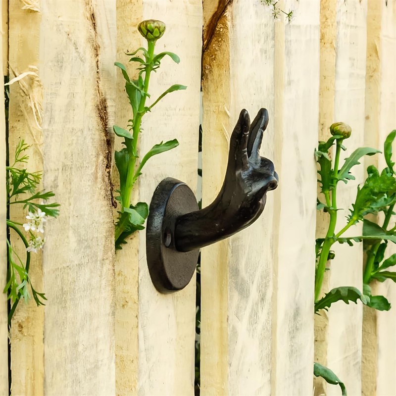 2Pcs Rustic Coat Hooks Wall Mounted, Heavy Duty Decorative Black