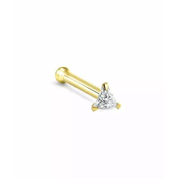 BodyJewelryOnline Nose Bone Ring 14kt Solid Gold with Prong Set