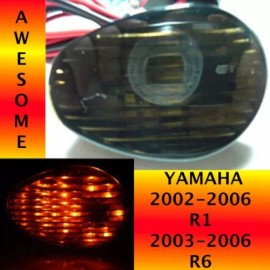 Yamaha 2002 YAMAHA R1 Smoke Color tinted Flush Mount LED Turn Signals for Hot Bodies