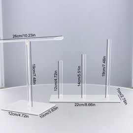 Wisebom Acrylic Hair Scrunchie Holder, 2 Pieces, Transparent Hair Band Storage Stand, Hair Jewellery Organiser, Jewellery Display Holder for Women and Girls