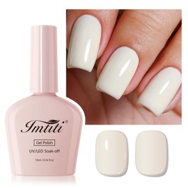 Imtiti White Gel Nail Polish, 1Pcs Yogurt White Soak Off UV LED Gel Polish, Long Lasting, Nail Art Manicure Salon DIY at Home for Spring and Summer (0.34 Fl Oz-520)