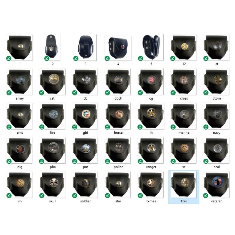 Custom Black Ranger Star Leather Snuff Can Holder with Snap