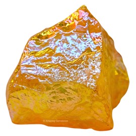 Amazing Gemstone Amazing Gemstone 2 Pieces Yellow Aura Quartz Raw Crystals and Healing Stones, Natural Rocks for Meditation and DIY Raw Stones and Crystals