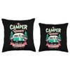 Camper Queen Classy Sassy Smart Funny Camping Girl Throw Pillow