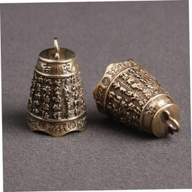 Operitacx 2sets Small Brass Bell Retro Keychain Pendants Chains Bronze Bell Pendant Key Ring Pendant Key Chain Door Bell Table Pendant Heart Pendant Transportation Pendant Window 3pcs*2