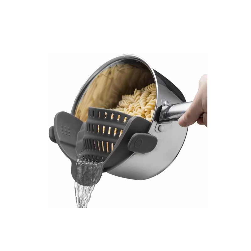 Clip-On Silicone Strainer for Pots & Pans – Compact Colander