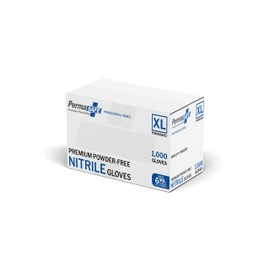 PermaSafe HD Industrial Strength, Nitrile Disposable Gloves, 6+ Mil, Latex Free, Raised Diamond Texture, Mechanic’s Gloves (Medium, Box of 1,000)