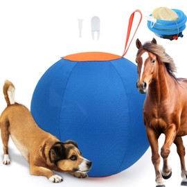 Dog Herding Ball for Dogs & Puppies, Play Ball Toy for Horse, Herding Ball for Cattle Dog, Herding Ball for Australian Shepherd, Dog Toy Ball | Oxford Fabric Cover, Pump, Patch Repair Kit (18inch)