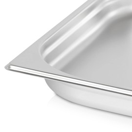 jokobela GN Container 2/3 40 mm Made of Premium Stainless Steel (with 3 L Capacity) Dimensions: 353 x 325 x 40 mm - Gastronorm Container Ideal for Cooking with Chafing Dish or Bain Marie (0.6 mm