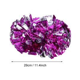 VGEBY 1 Pair Cheerleading Pom Poms,Cheerleader Aerobics Pompoms Plastic Ring Pompoms Cheerleader for School Team Sports Party Dance Competition (Rose+Silver) Sport Equipment