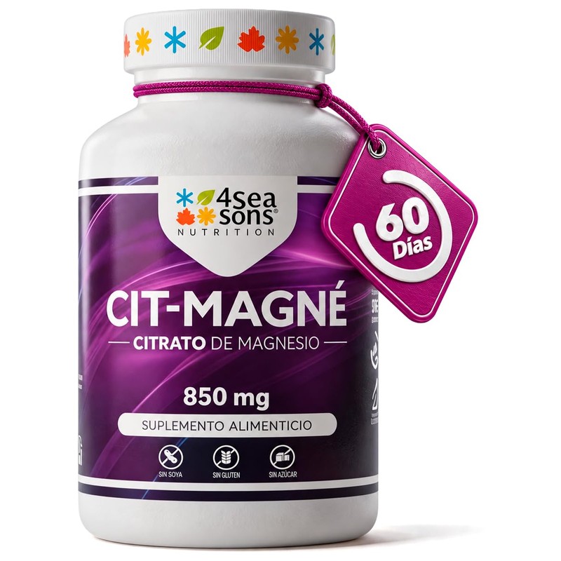 Citrato de Magnesio 850 mg 120 Cápsulas Veganas Formulated by