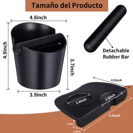 Tucorresi Caja de Café Expreso, Coffee Knock Box, Juego de 2 de Caja de Café Espresso, Caja de Café para Café con Barra Extraíble y Base Antideslizante que Absorbe Los Golpes, (4.8‘’ + Alfombrillas de café)