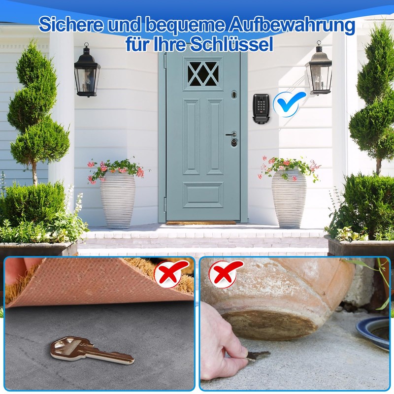 DYDHRER Key Safe with Number Code, 12 Digits, Waterproof, Key