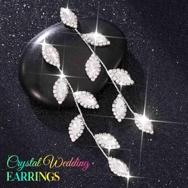 Catery Crystal Drop Earrings Silver Rhinestone Earrings Wedding Jewelry for Women