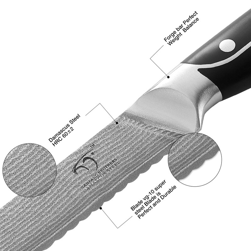 Serrated Bread Knife 8 Inch, XingRui Series Professional Kitchen Knife