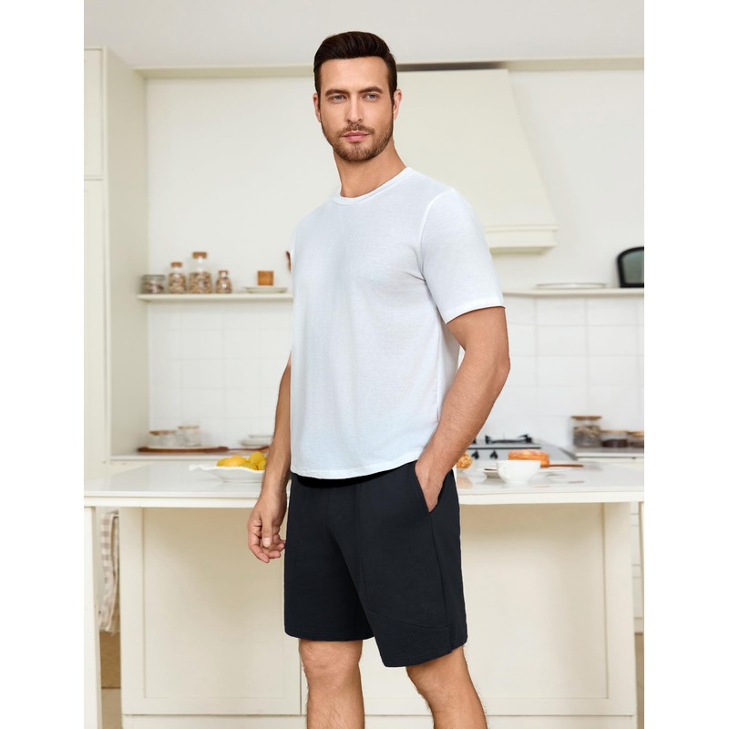 iClosam Men's Sports Shorts in Cotton with Adjustable Waist Fitness