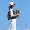 TENDYCOCO Shoulder Bag Mesh Beach Bag Woven Cotton Hollow for
