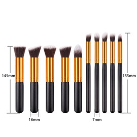 Jaimela 10 Teiliges Pinselset Makeup, Professionelles Foundation Make up Pinsel Set, Schminkpinsel Set, Puderpinsel Foundation Pinsel, Ideal für Foundation Lidschatten Concealer