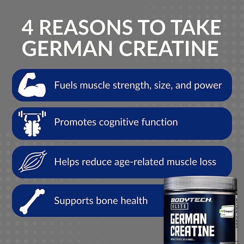 BodyTech Elite German Creatine with Creapure®, Creatine Monohydrate Powder for