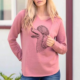 Inkopious Poodle Profile - Women's Cali Wave Hooded Sweatshirt - Dusty Rose XL