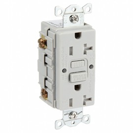 Gfci Receptacle, 20A, 125Vac, 5-20R, Gray