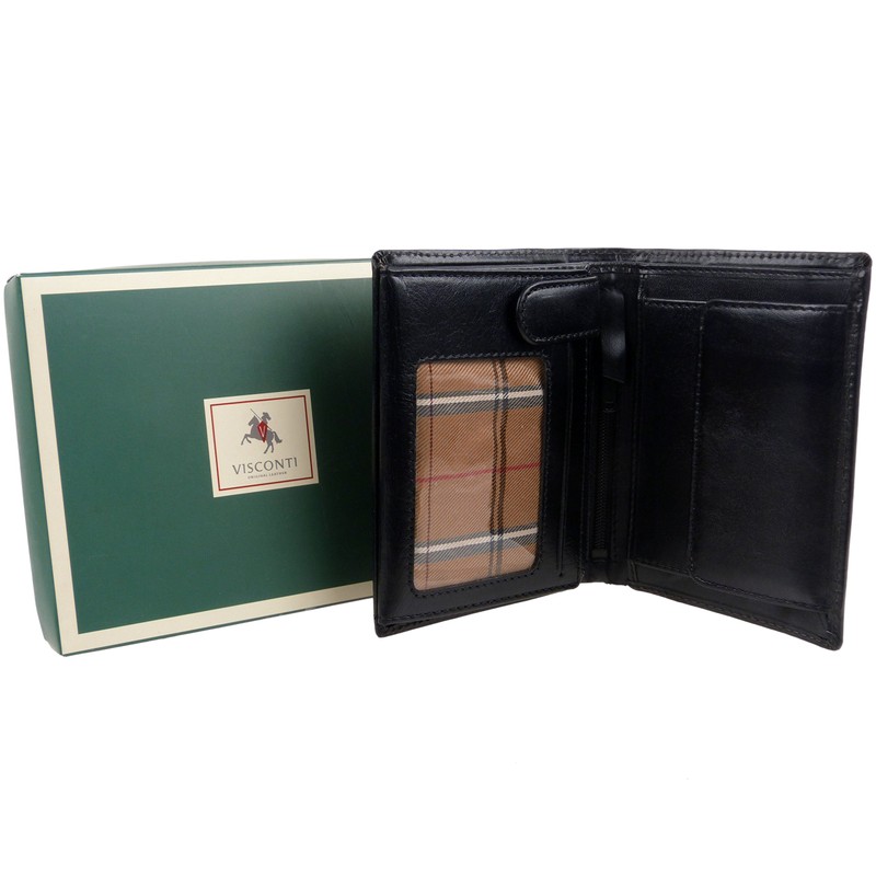 Mens LUXURY Slim Italian LEATHER WALLET by Visconti; Monza Collection