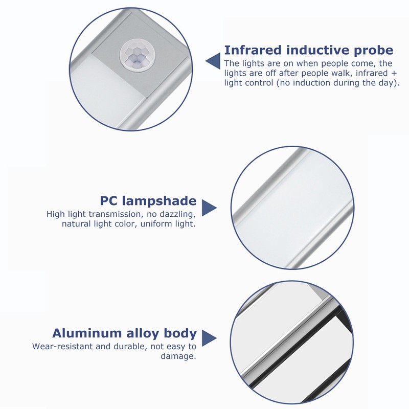 12cm Sensor Light LED UltraThin Warm Light Smart Cabinet Bedside