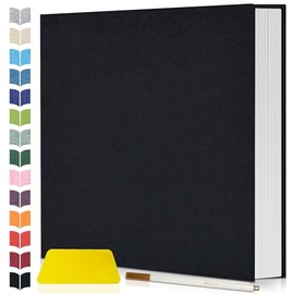 Artfeel - Álbum de fotos autoadhesivo, libro de fotos grande para fotos de 4 x 6, 5 x 7, 8 x 10, álbum de bricolaje para bebé, boda, familia, viajes, cumpleaños, con bolígrafo metálico y raspador