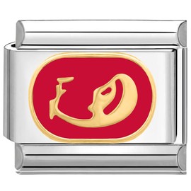 Quiges 9 mm Italian Style Module Stainless Steel Horoscope Virgo for Italian Charm Bracelets