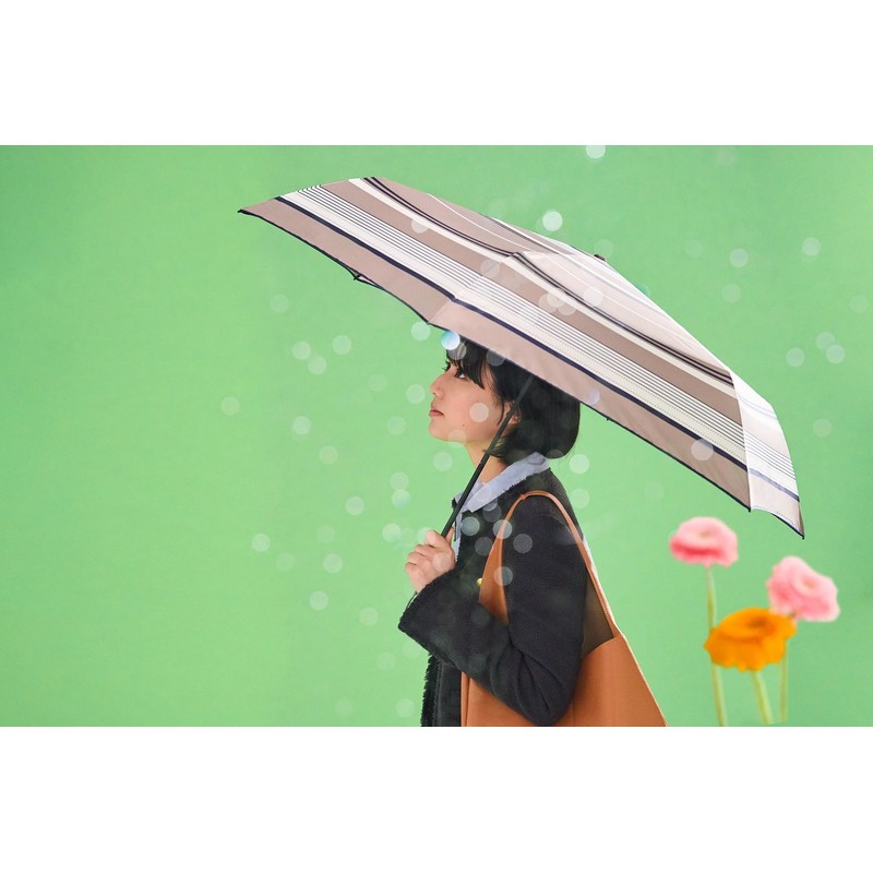 Waterfront U360-0871BR1-B0 Umbulatio Series Folding Umbrella, Handy Roof Folding, Multi-Border,