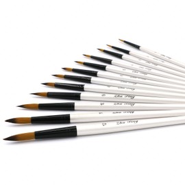 YOUSHARES 12 Pcs Art Paint Brush Set for Watercolor, Oil, Acrylic Paint/Craft, Nail, Face Painting