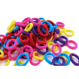 Mytoptrendz 100 Pieces Mini Hair Ties Mini Seamless Rainbow Colour Hair Bands Soft Elastics Ponytail Holders Hair Ties Pony Bands Girls Toddler Kids and Women Thin Hair (Rainbow Assorted)