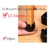 Antrader 24pcs Silicone Black Furniture Pads with Felt Pads Floor