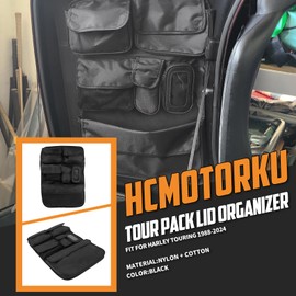 HCmotorku Motorcycle Tour Pak Pack Lid Organizer Tool Bags Fit for Harley Touring Street Glide Road Glide Road King Electra Glide 1993-2022