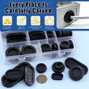 Glarks 43Pcs 10 Size Oval and Round Rubber Grommets Set,