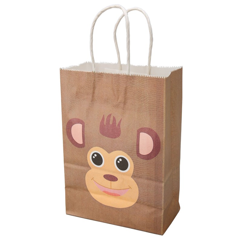 25Pcs Kraft Paper Gift Bag Animal Pattern Multipurpose Kraft Bag