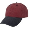 E-Flag Pigment Dyed Washed Cotton Cap - Adjustable Hat (47 Styles/Colors) (Burgundy/Navy)