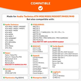 WC Freeze Hybrid Fabric Cooling Gel Replacement Earpads - Compatible with HyperX Cloud, Steelseries Arctis, ATH M50X, Turtle Beach Stealth & More - Comfortable & Cooler for Longer | Kinetic Wave