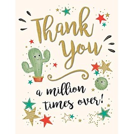 Piccadilly Greetings Modern Occasion Card Thank You - 8 x 6 inches - Piccadilly Greetings